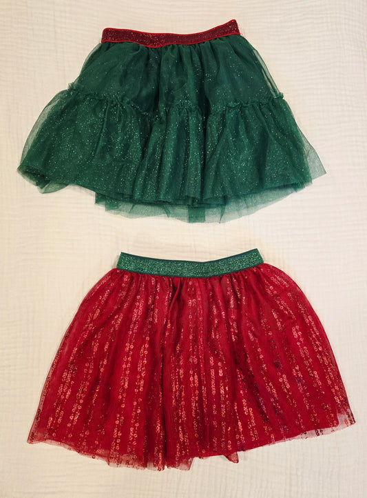 #131 Set of 2 Girls Holiday skirts sz 4 / 5