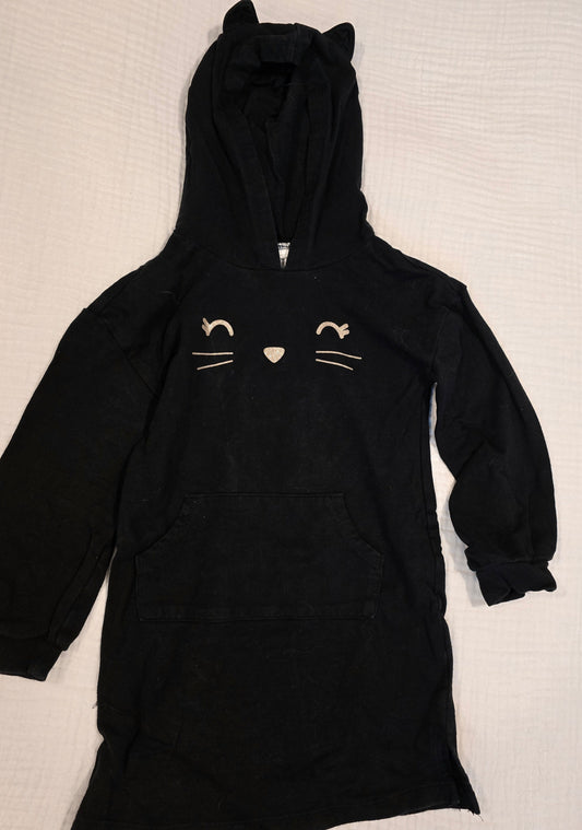 #131 REDUCED Black Cat sweatshirt tunic girls sz 6