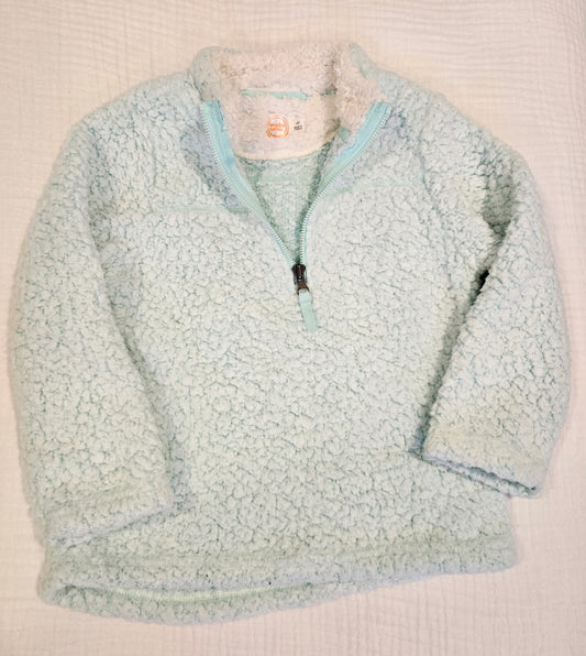 #131 Wonder Nation Teal Fleece Girls 1/4 zip sz 5
