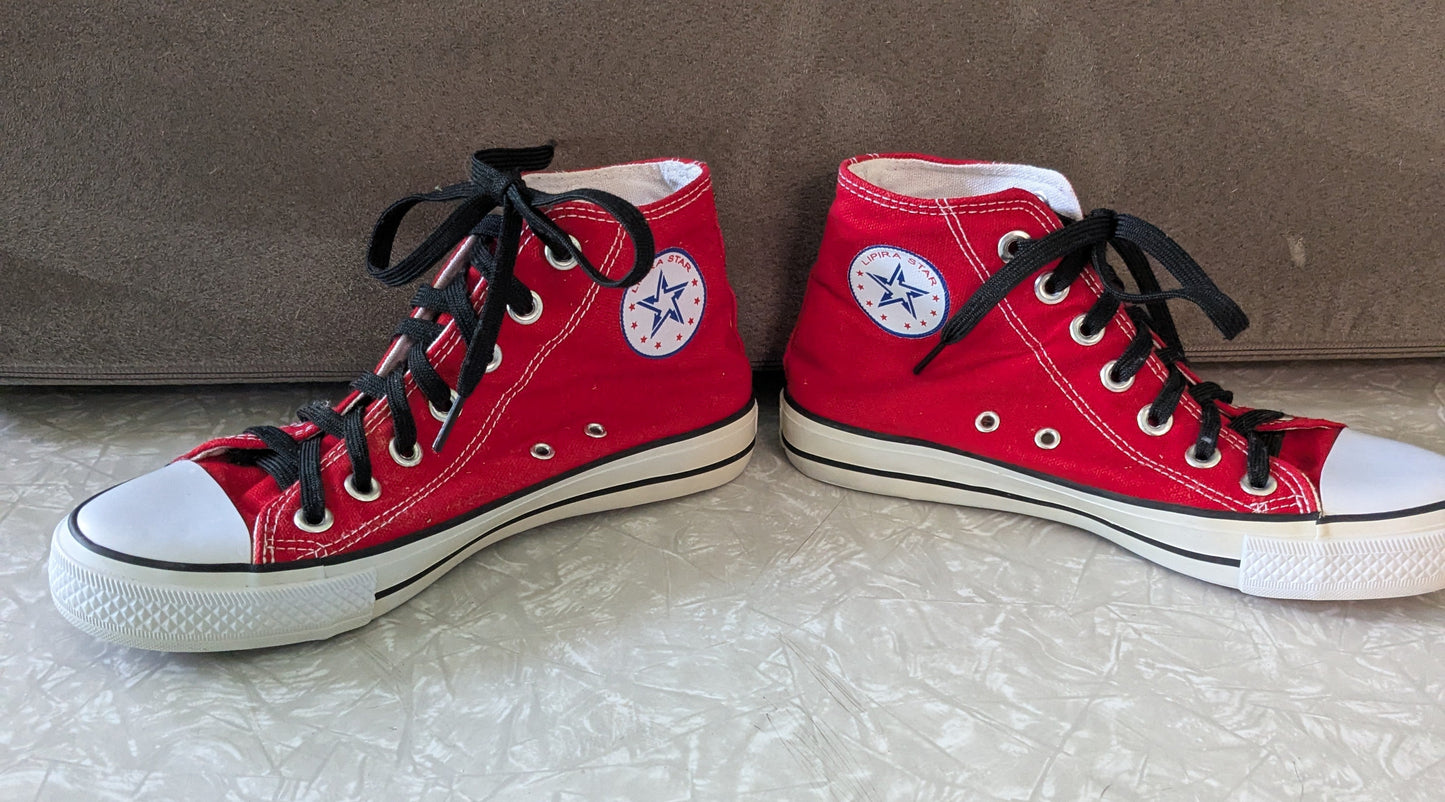 #61 EU 35 (Youth 3) Off Brand Converse Style Red Canvas Sneakers