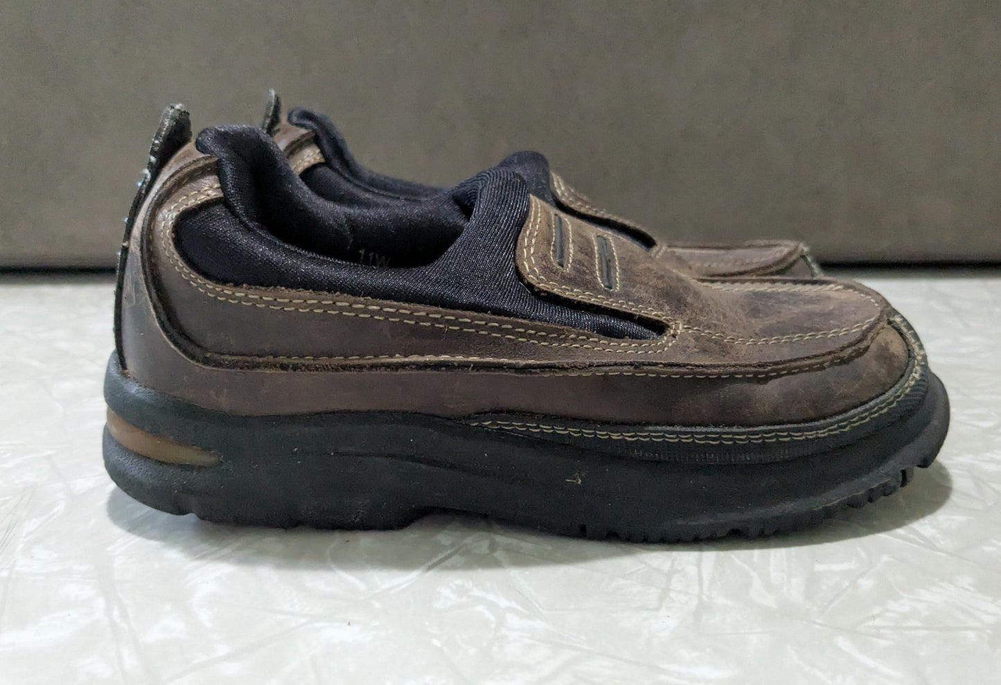 #61 Boys 11W Stride Rite Leather Moc Slip On