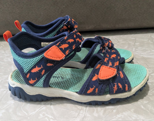 Carter's Size 10 Blue/Orange Shark Sandals