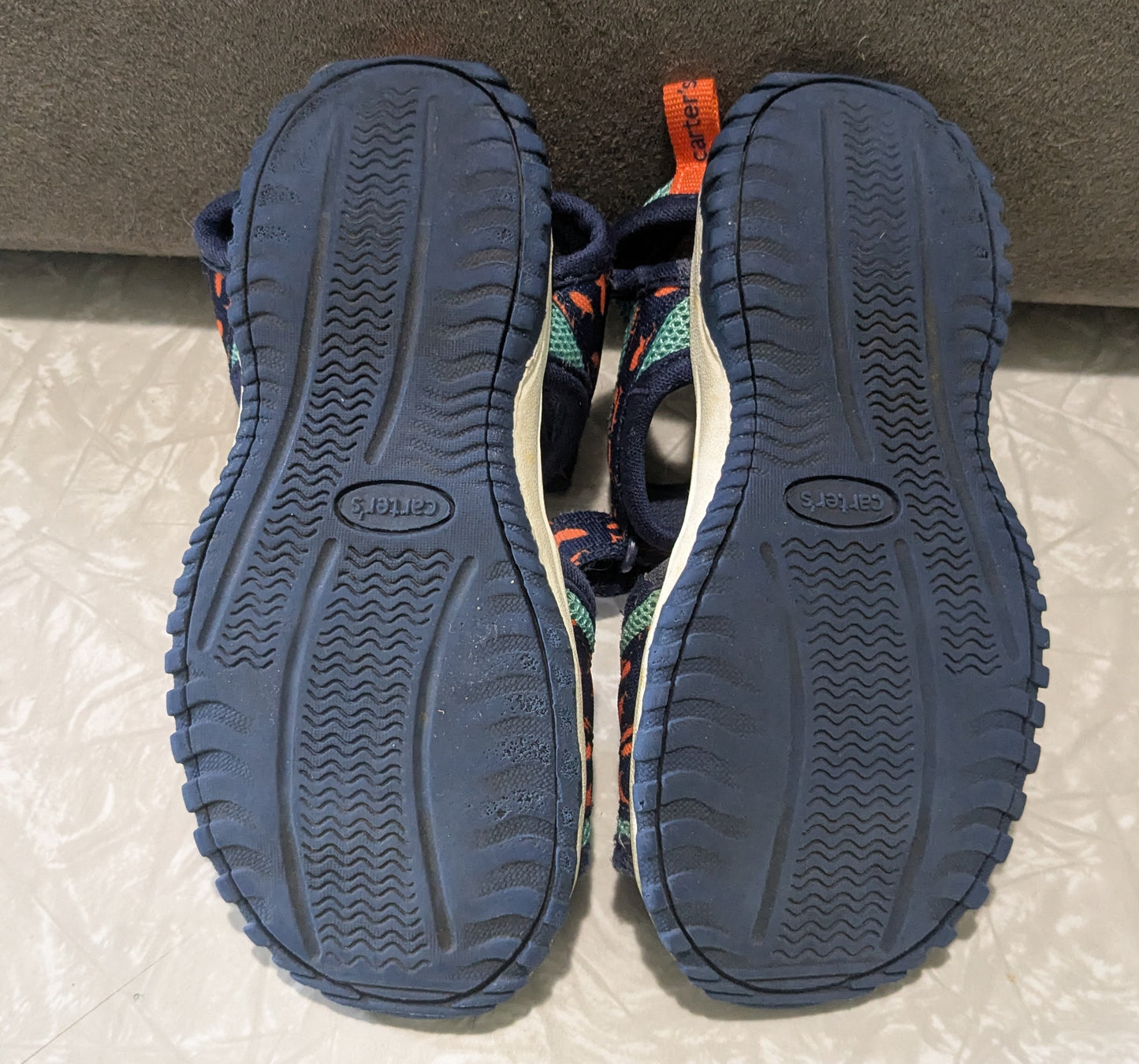 Carter's Size 10 Blue/Orange Shark Sandals