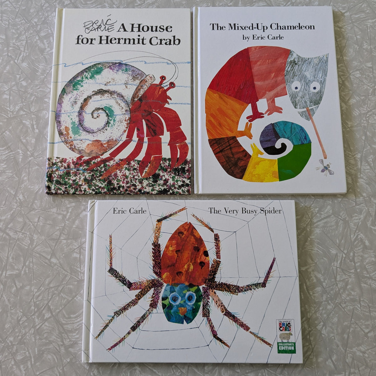 #61 Eric Carle Hardcover Set - Chameleon, Hermit Crab, Spider