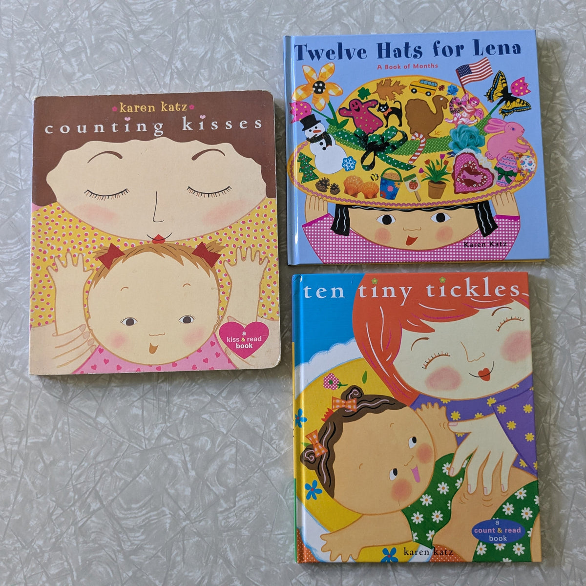 #61 Karen Katz 3 Books - Kisses, Tickles, Hats