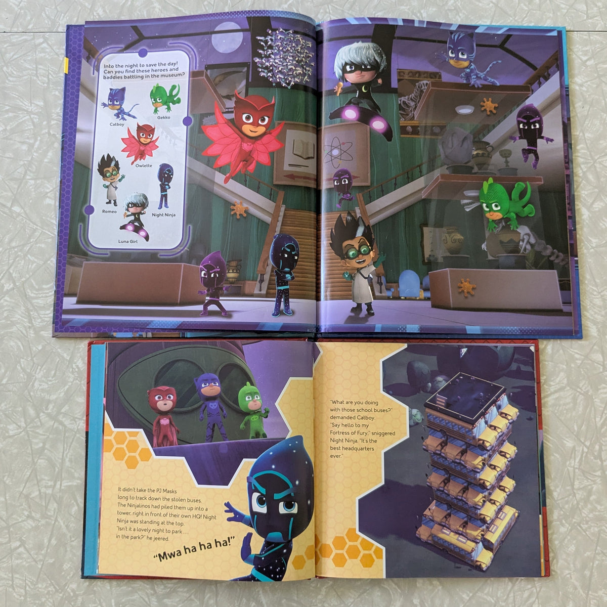 #61 PJ Masks Gekko Plush + 2 Hardcovers - Look & Find and Battle of HQ
