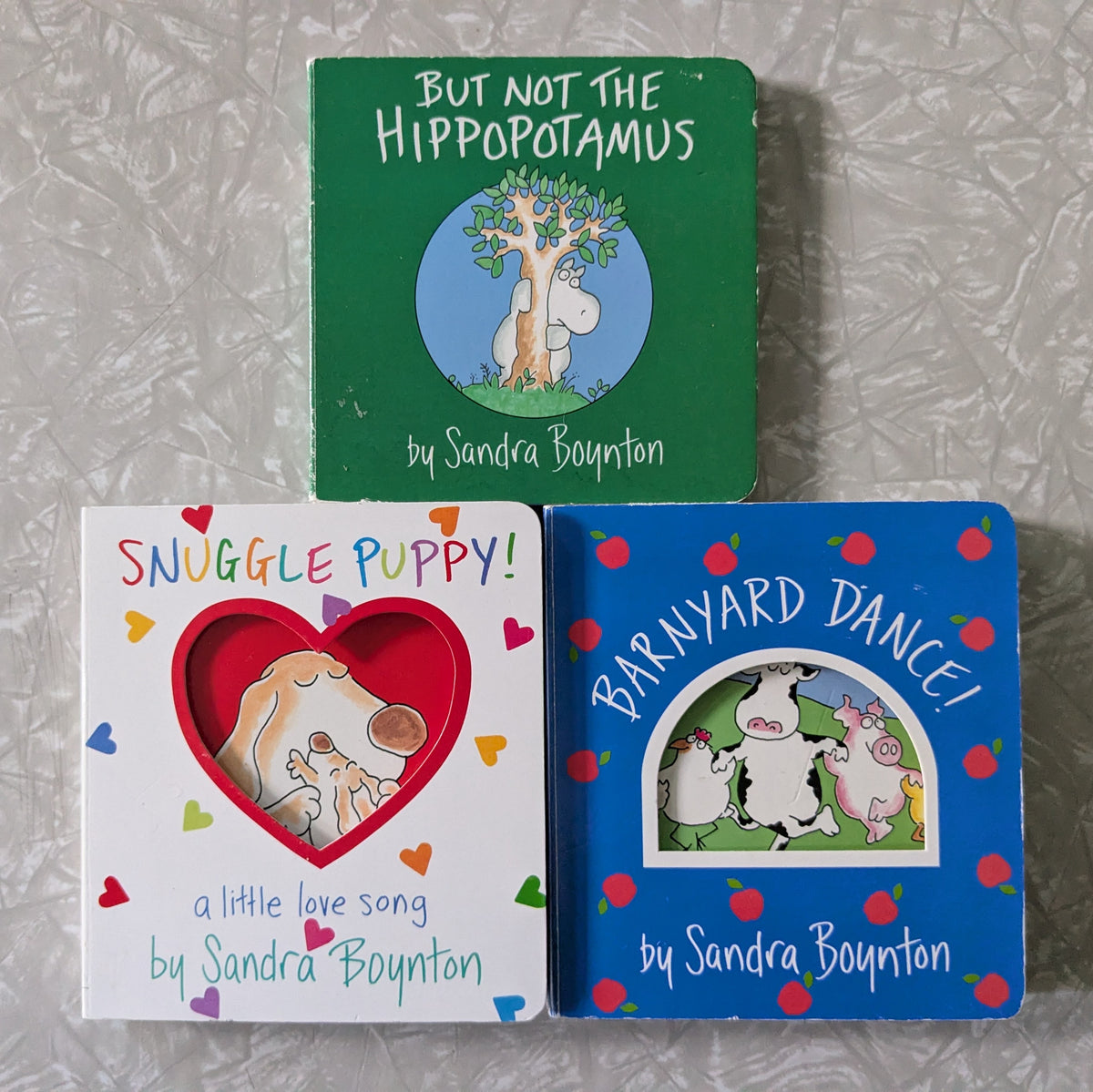 #61 3 Sandra Boynton Board Books - Snuggle Puppy, Barnyard, Hippopotamus