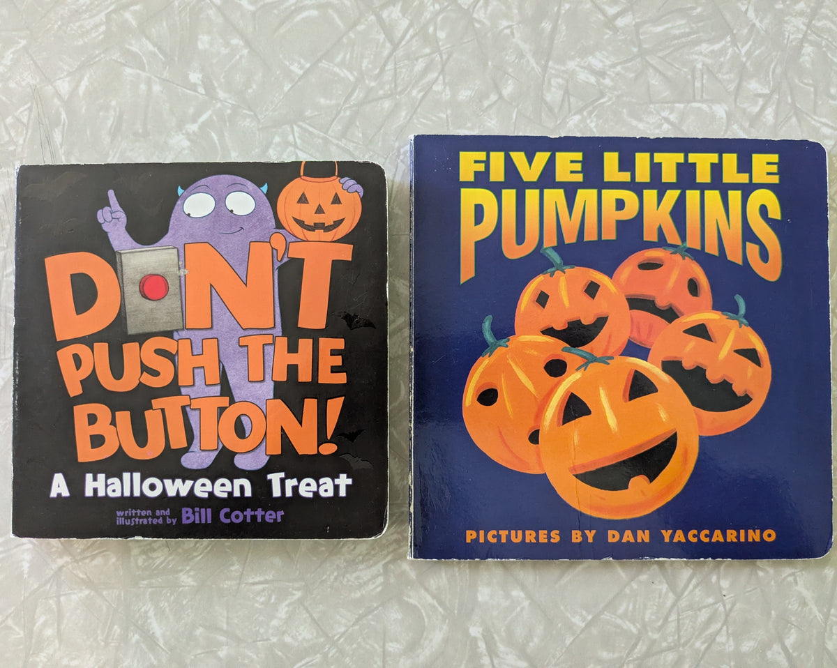 #61 Halloween Board Books - Don't Push the Button & Five Little Pumpkins
