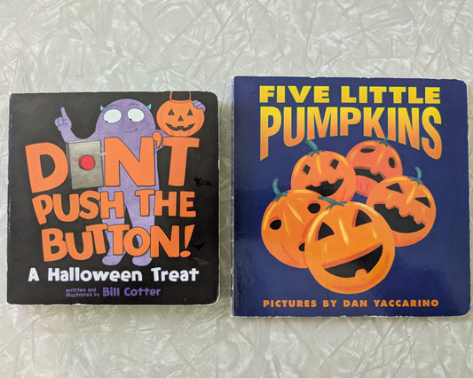 #61 Halloween Board Books - Don't Push the Button & Five Little Pumpkins