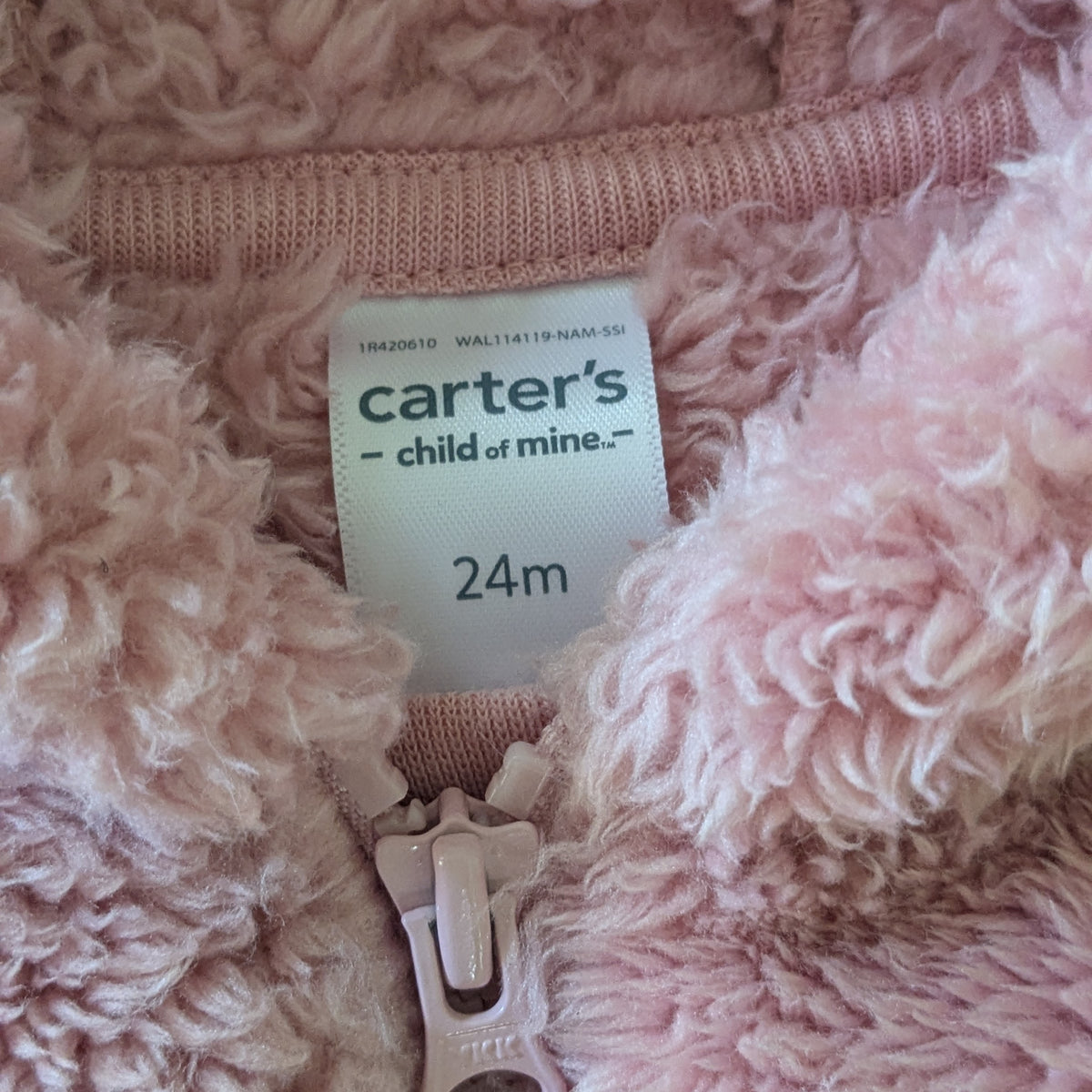 #61  Carter's 24mo Pink Sherpa Fleece One Piece