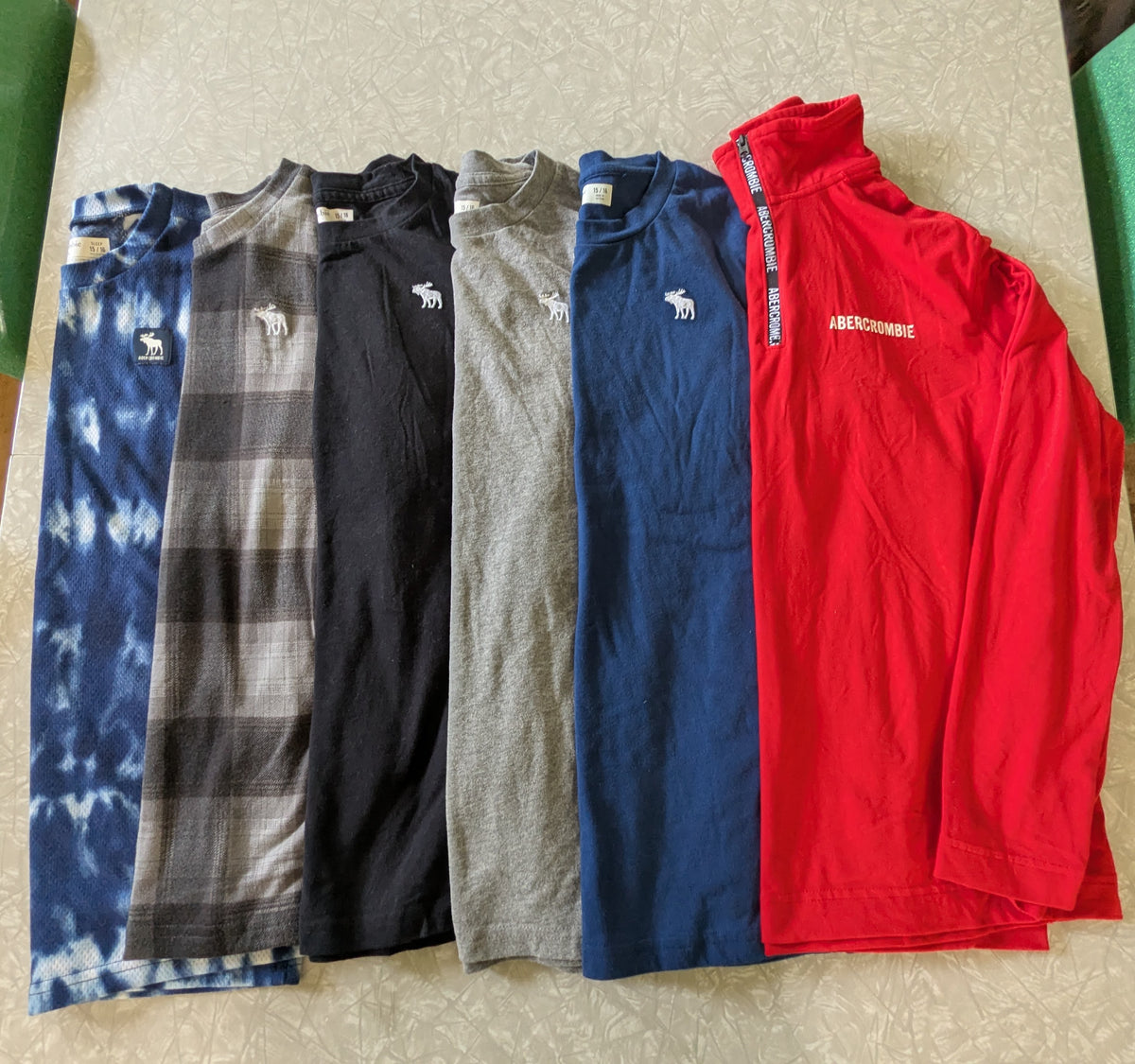 #61 Boys Abercrombie 15/16 Long Sleeve Tees & Quarter Zip