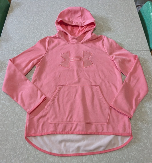 #61 Girls L Pink Glitter Logo Hoodie NWT