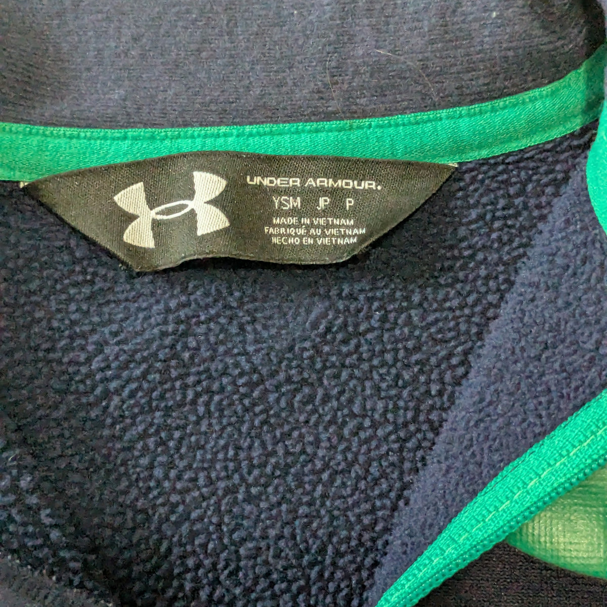 #61 Boys S Under Armour Quarter Zip Navy Blue Teal