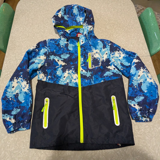 #61 Top & Sky XL 14/16 Blue Mid Weight Coat Waterproof Rain Jacket