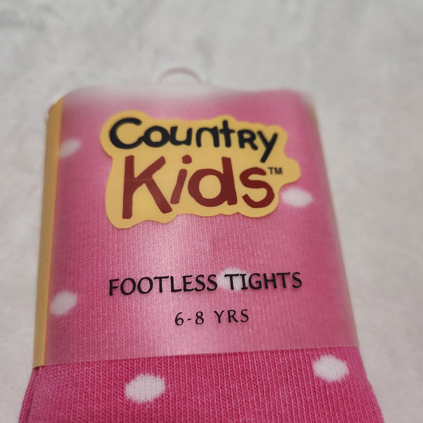 NWT Country Kids 6-8 Pink Polka Dot Footless Tights