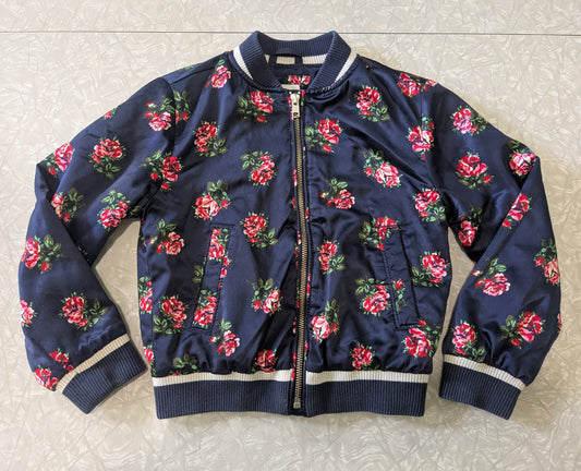 #61 Gap Girls S Navy Floral Bomber Jacket