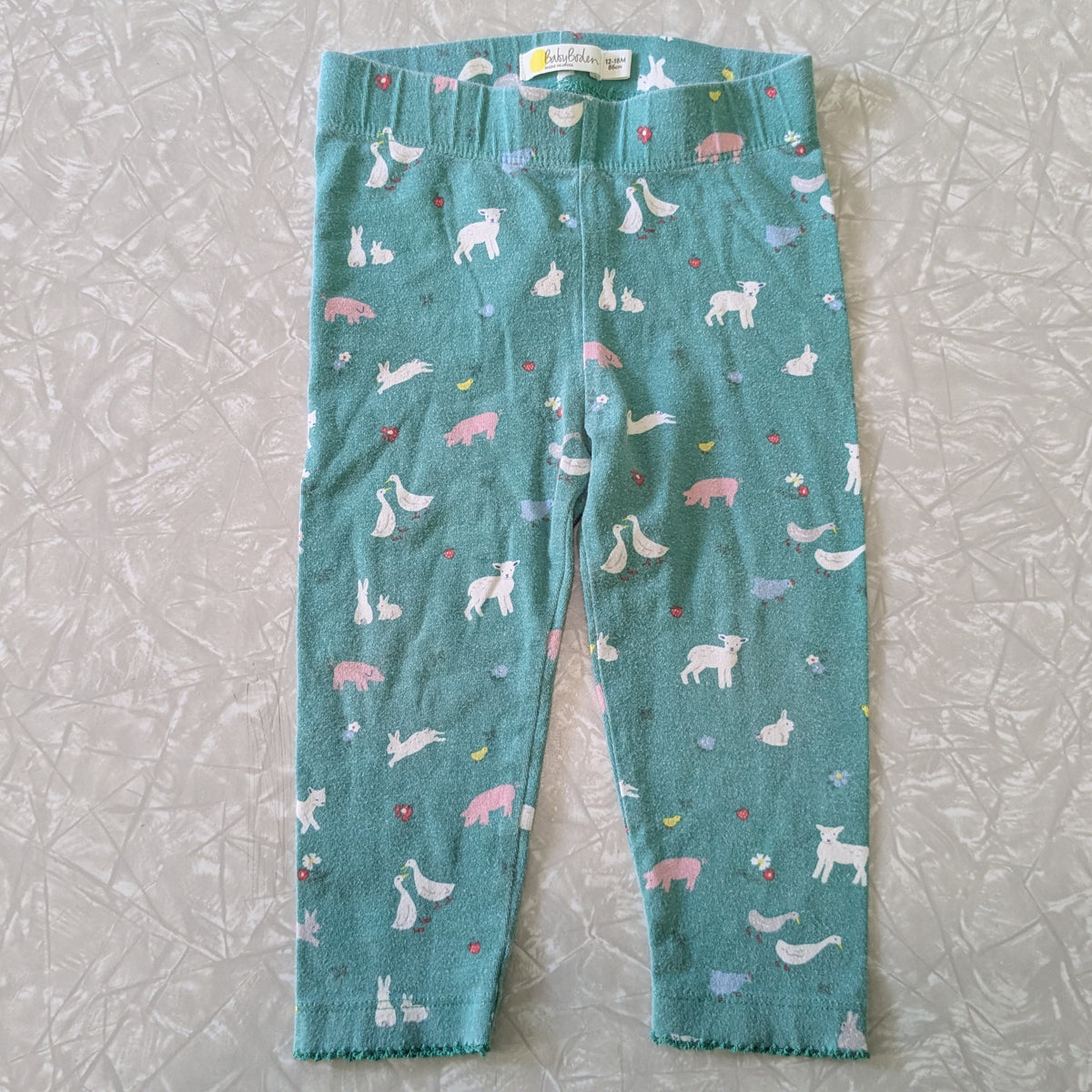 #61 Baby Boden 12-18mo Leggings Farm Animals