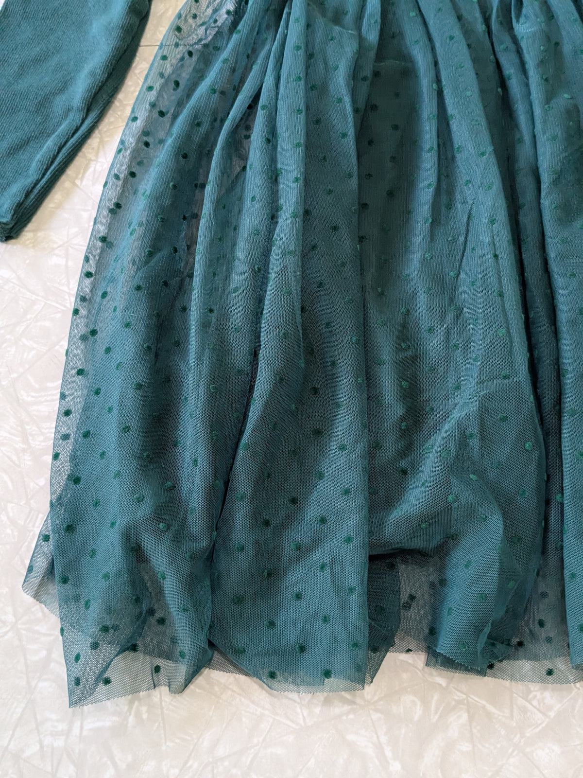 #61 Gap Kids XXL (14/16) Forest Green Dot Dress