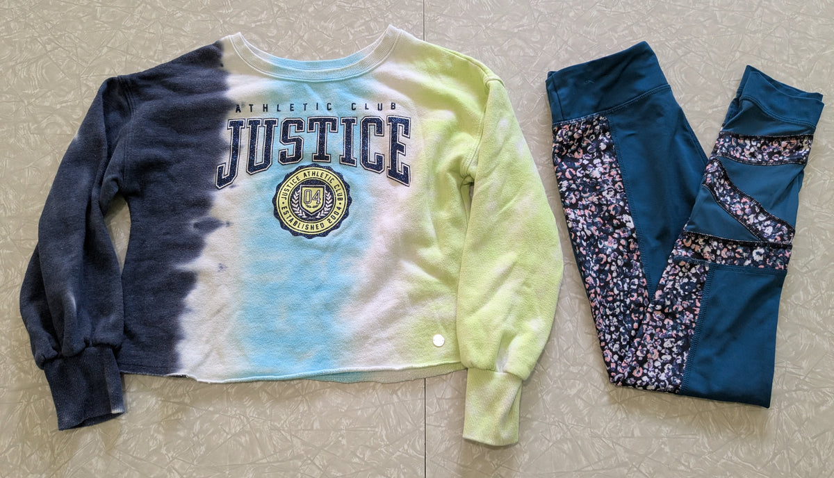 #61 Justice Crop Sweatshirt (10) & Tek Gear Leggings (10/12)