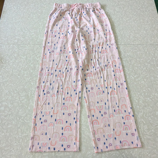 Eddie Bauer Girls 10/12 Lightweight Pajama Pants Pink Rainbow