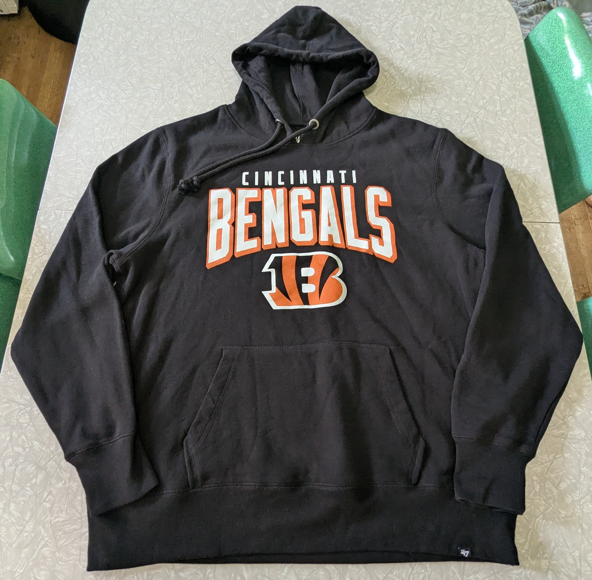 #61 Mens '47 XL Black Bengals Hoodie EUC