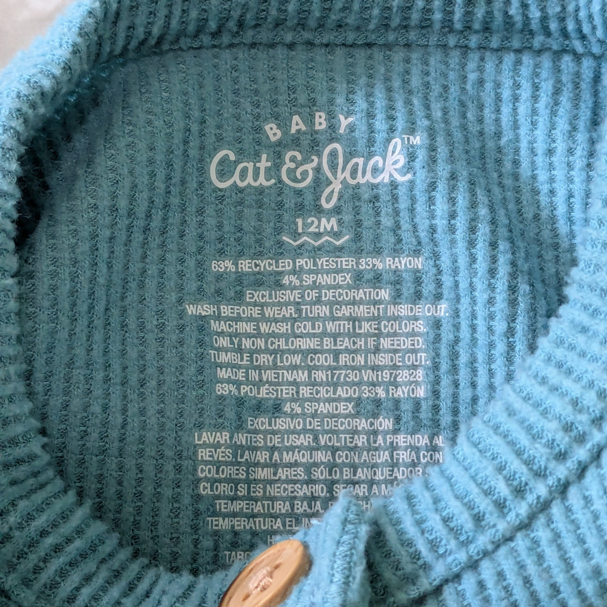 #61 Cat & Jack 12mo Blue Sunshine  Romper