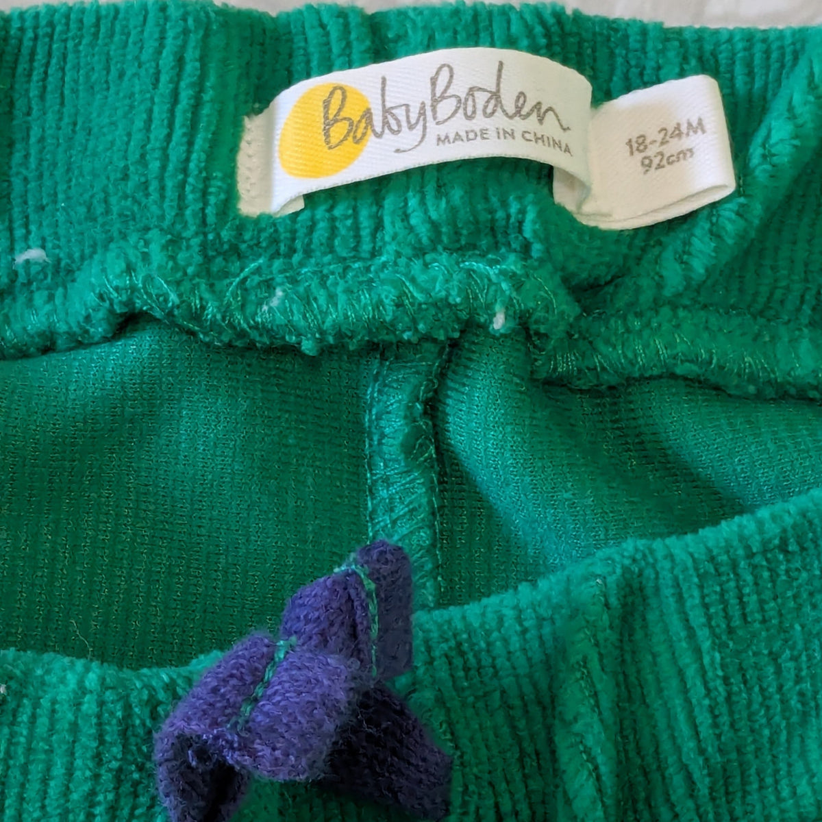 #61 Baby Boden 18-24mo Green Corduroy Pants