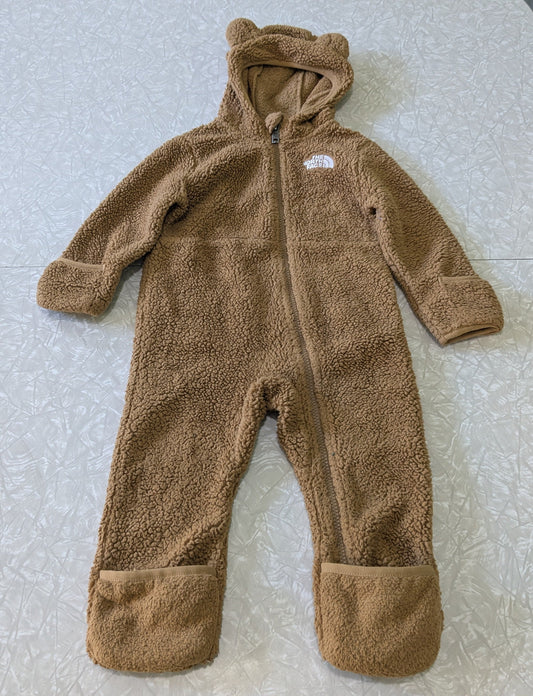 #61 North Face 12-18m Campshire One Piece Sherpa Brown Bear Zip Outerwear