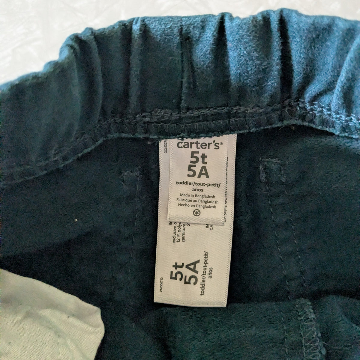 #61 Carter's 5T Dark Green Chino Joggers