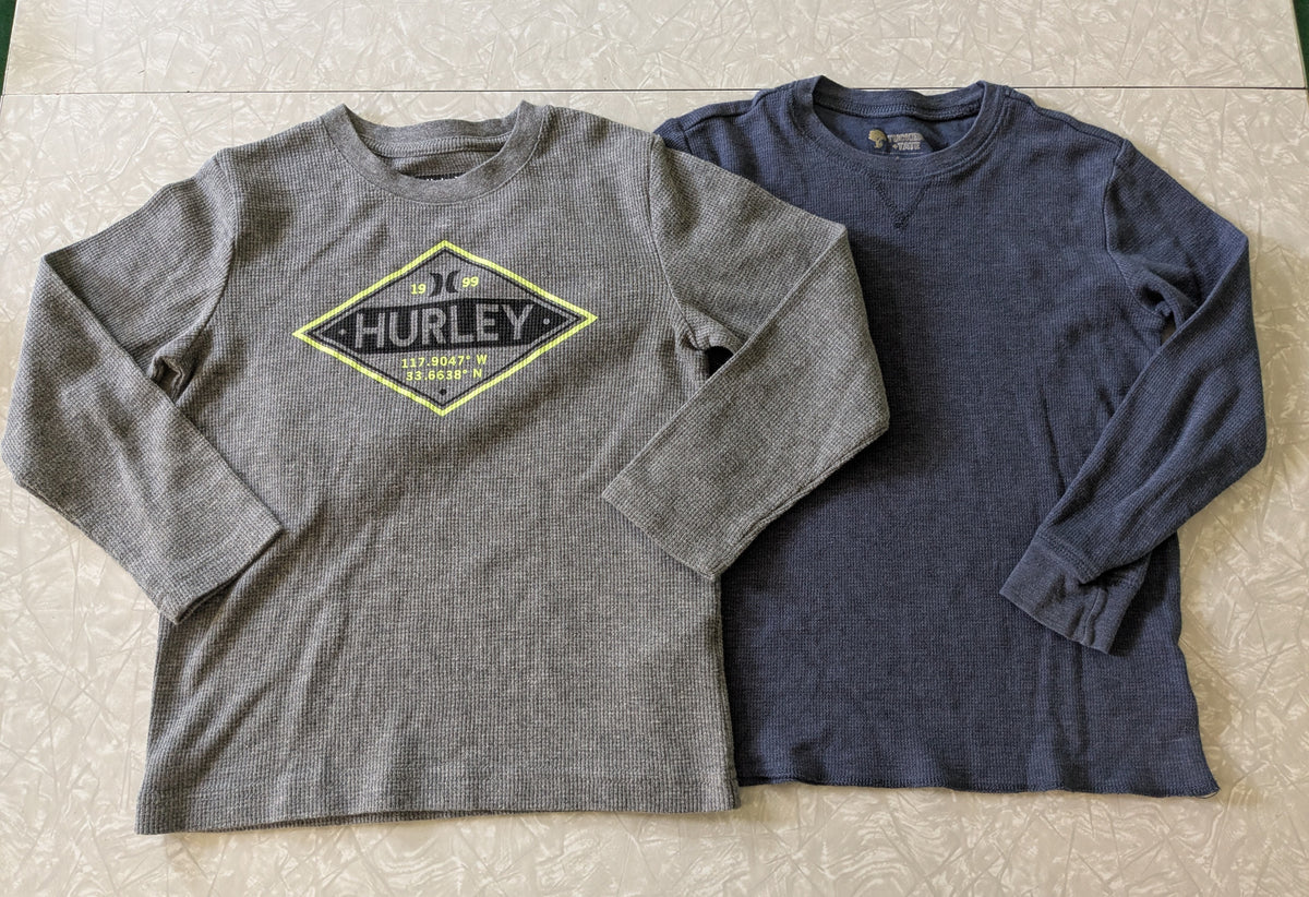 #61 Tate + Tucker & Hurley Waffle Knit Long Sleeve Tees Sz 5