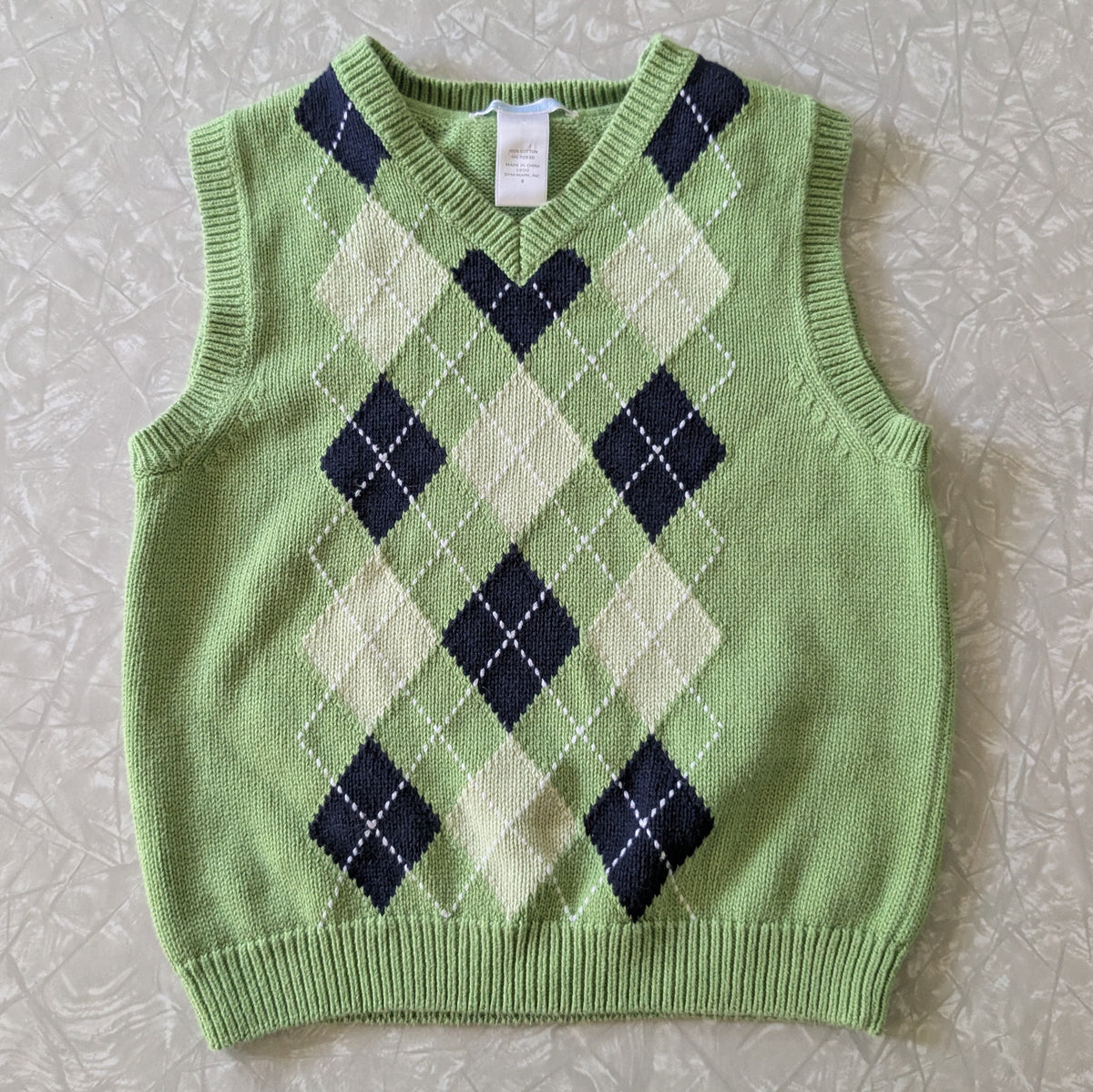 #61 Boys 5 Green Argyle Sweater Vest