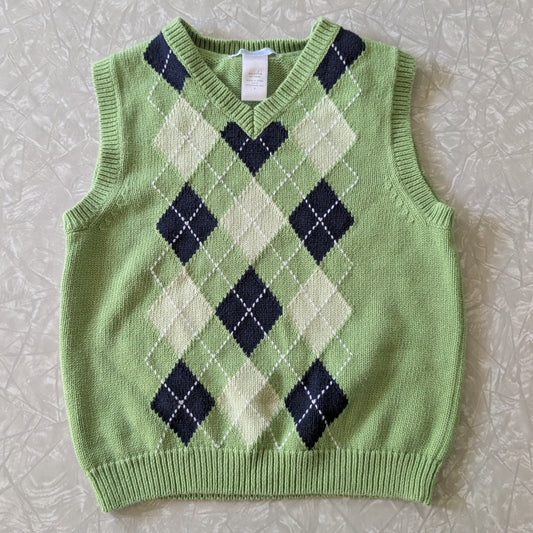 #61 Boys 5 Green Argyle Sweater Vest