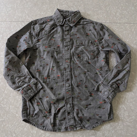 #61 Gymboree Boys 5 Gray Button Down NWOT