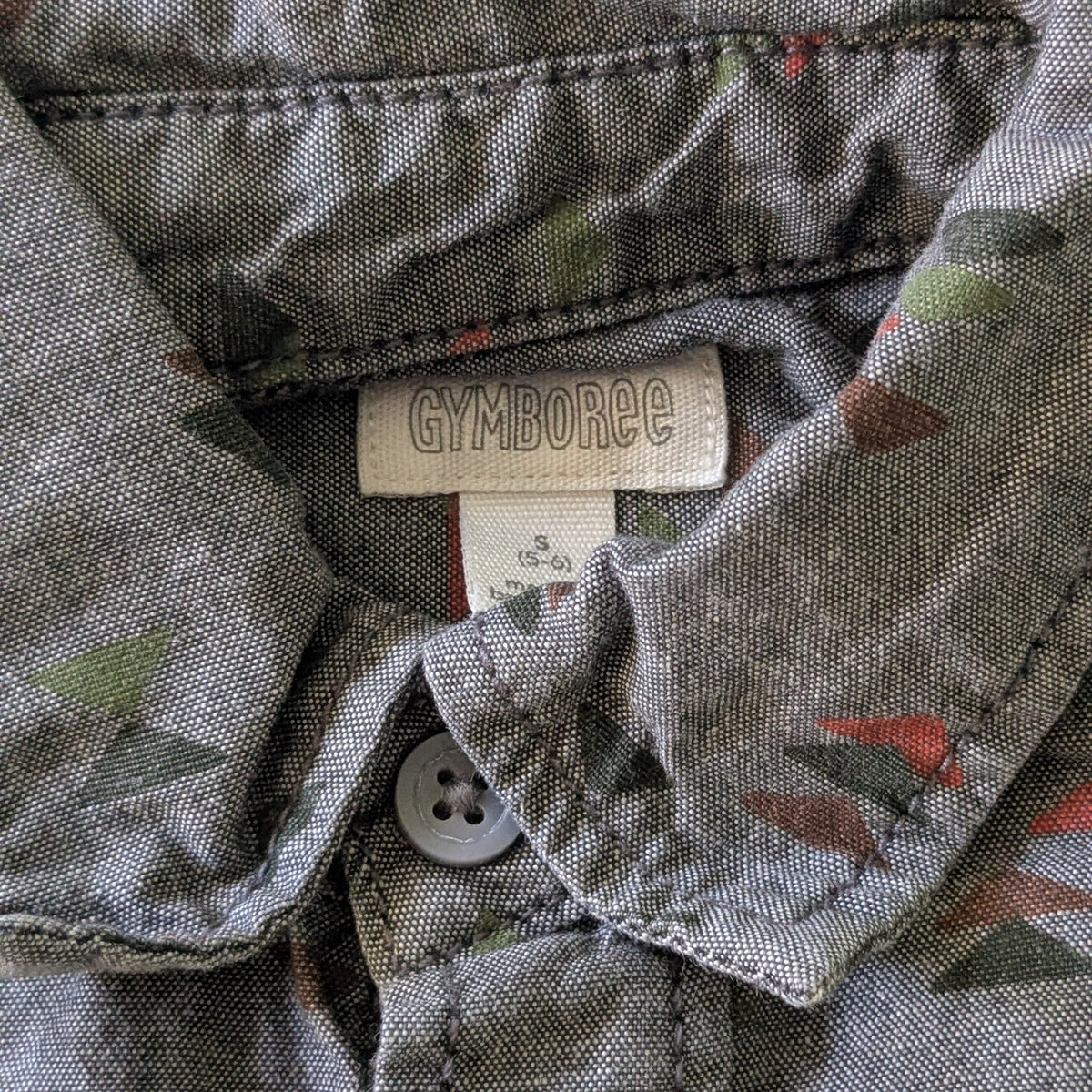 #61 Gymboree Boys 5 Gray Button Down NWOT