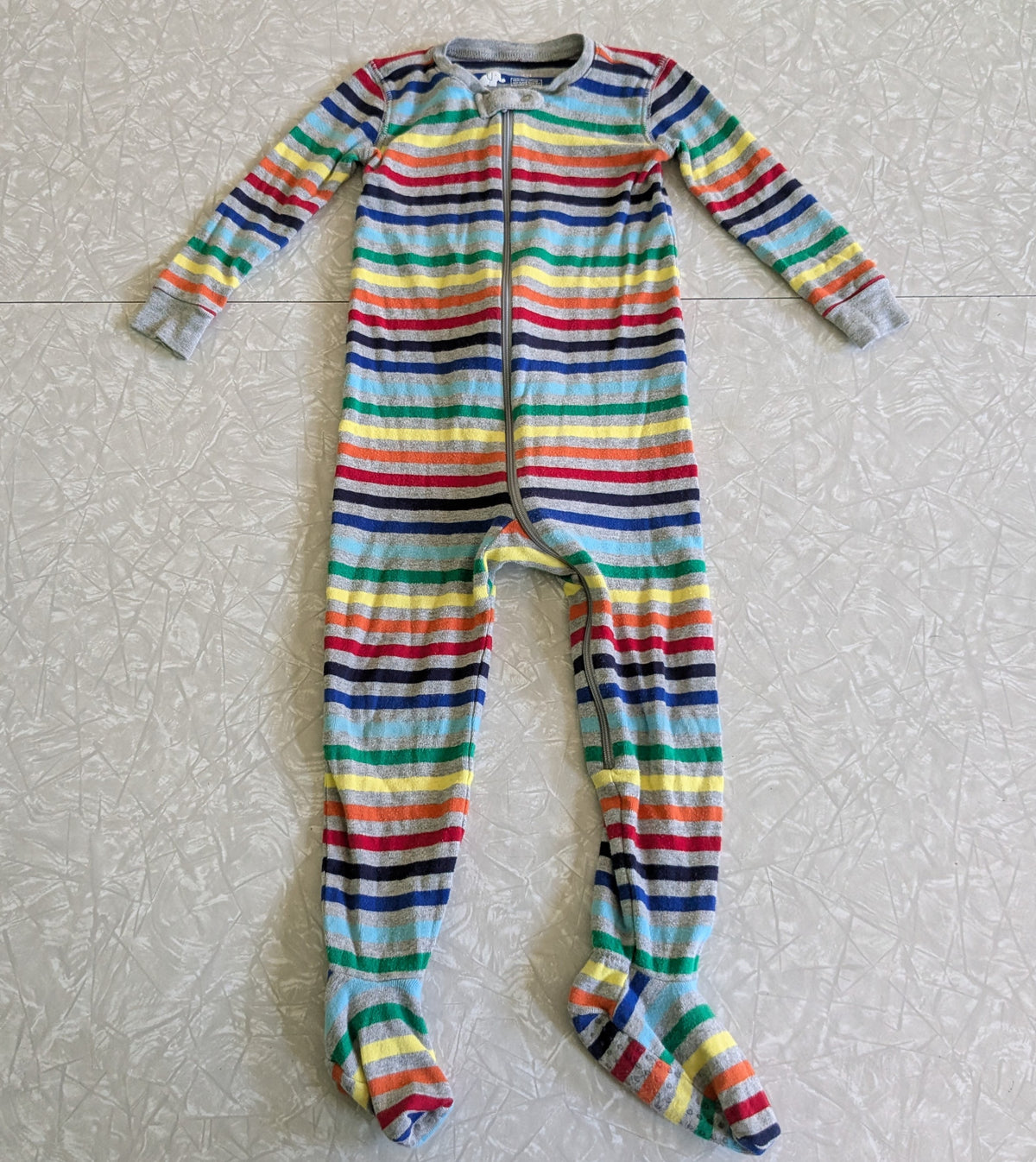 #61 Primary 18-24mo Rainbow Stripe Sleeper Pajama