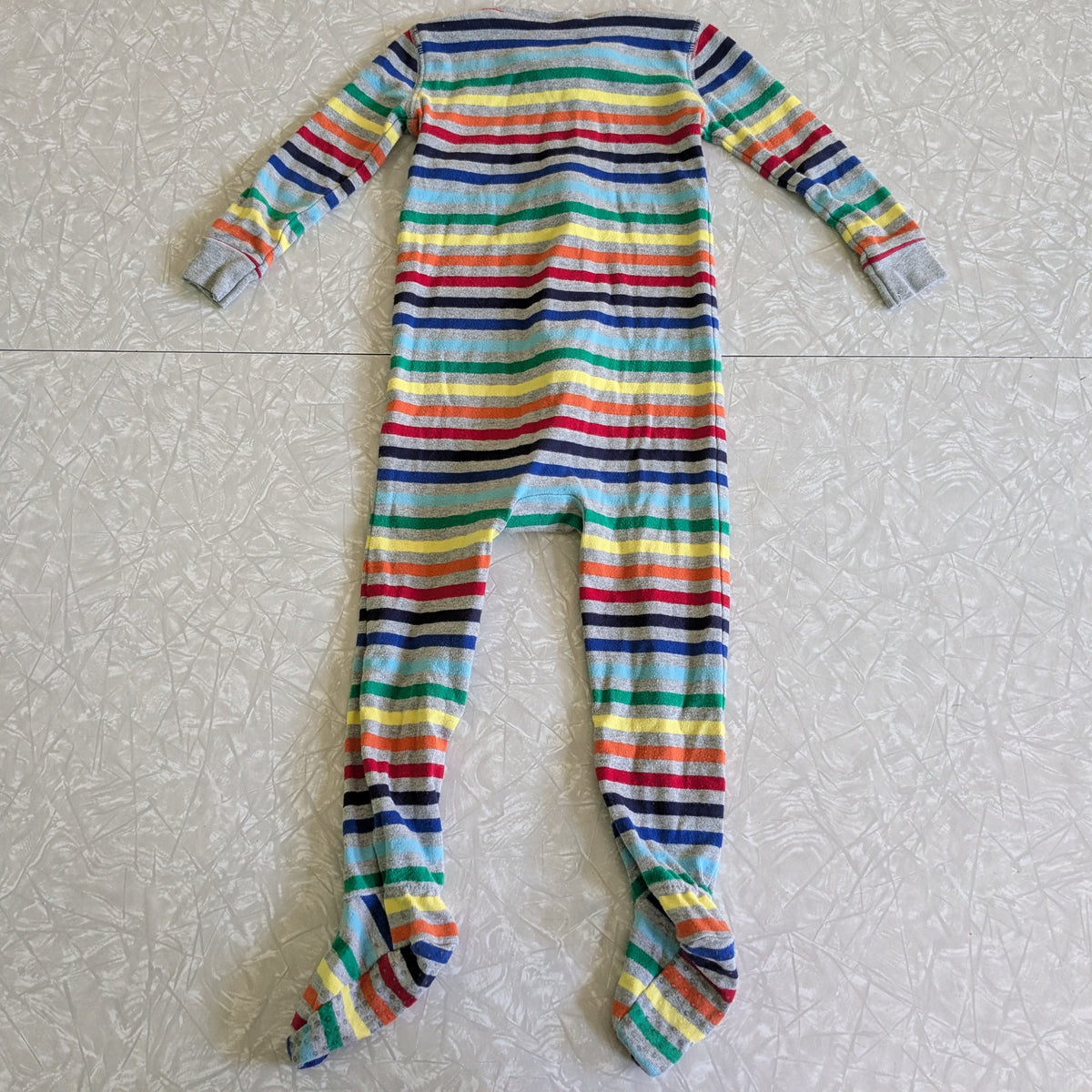 #61 Primary 18-24mo Rainbow Stripe Sleeper Pajama