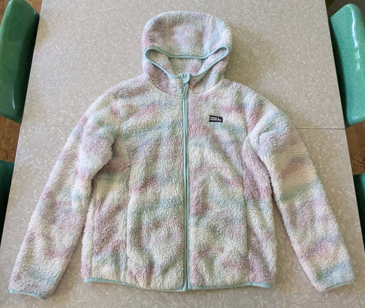 #61 Eddie Bauer Girls 10/12 Sherpa Fleece Purple/Blue Jacket