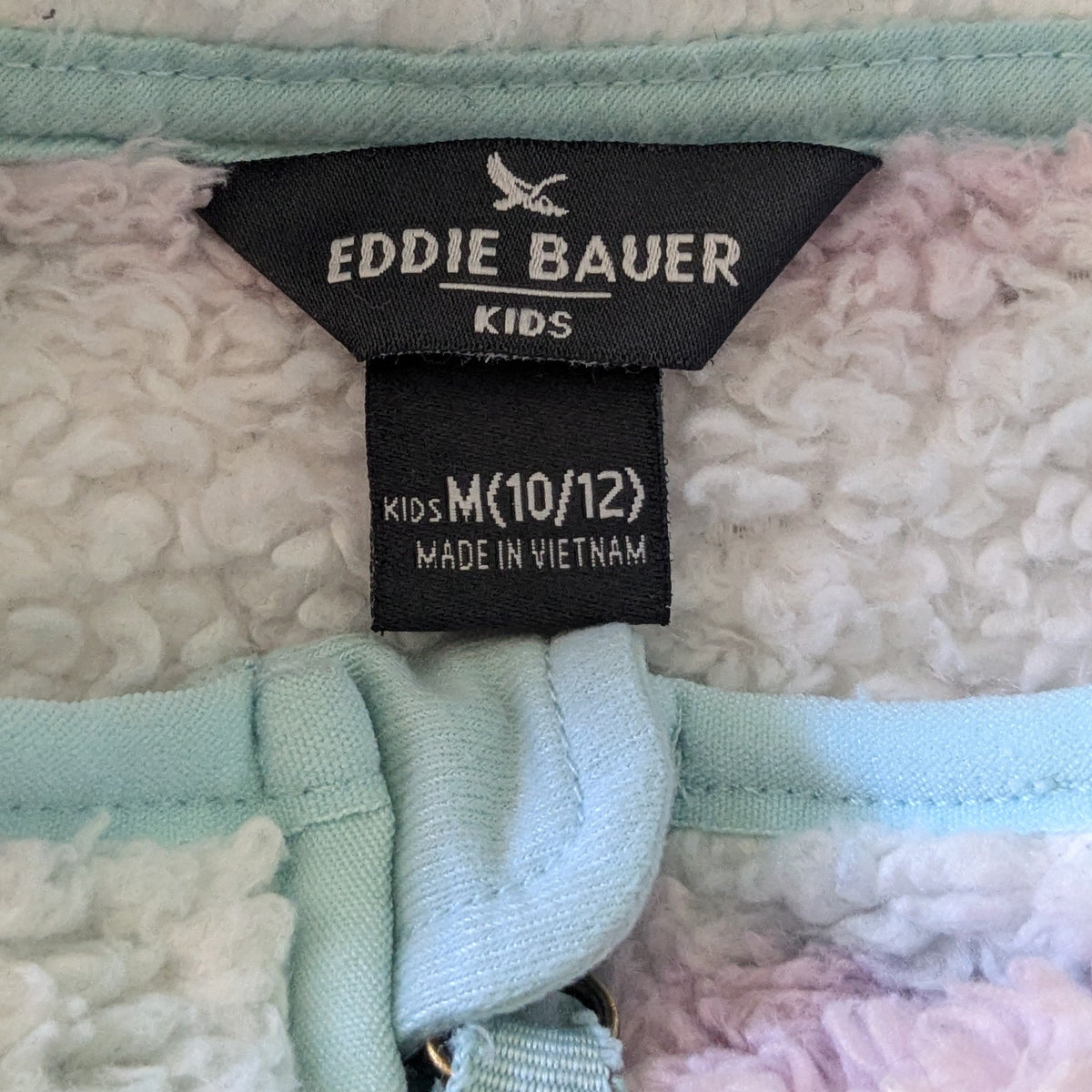 #61 Eddie Bauer Girls 10/12 Sherpa Fleece Purple/Blue Jacket