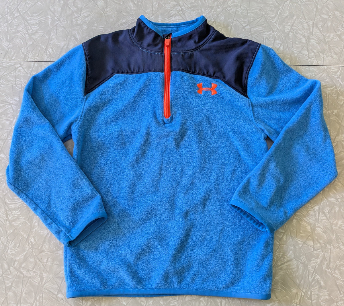 #61 Boys 6 Under Armour Blue Fleece Quarter Zip