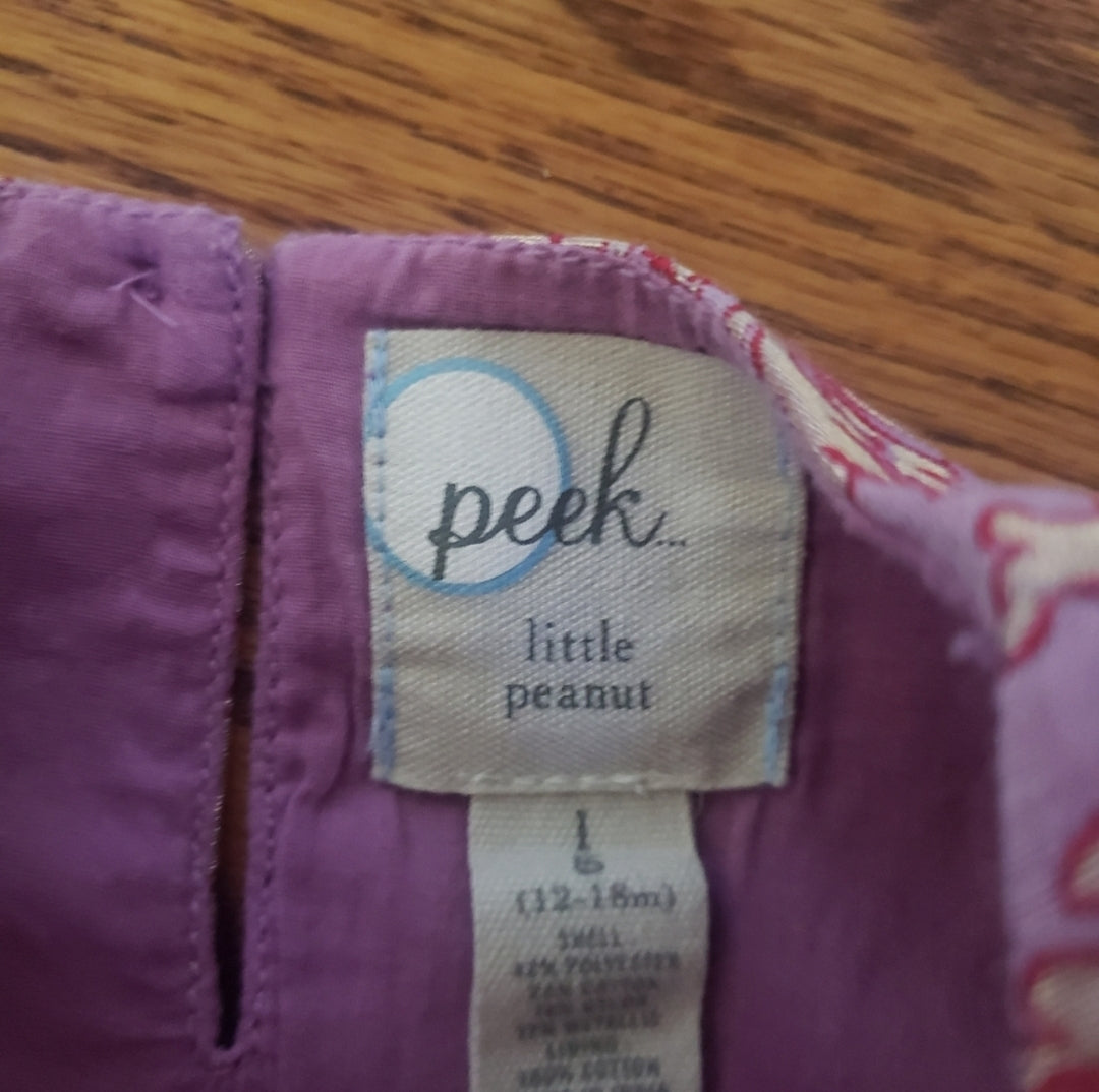 Peek 12-18 Mths Ruffle Shoulder Brocade Dress