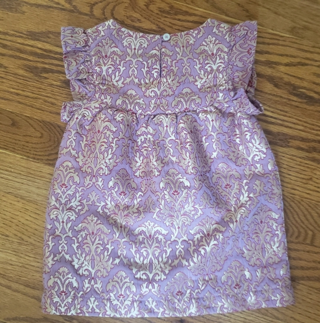 Peek 12-18 Mths Ruffle Shoulder Brocade Dress