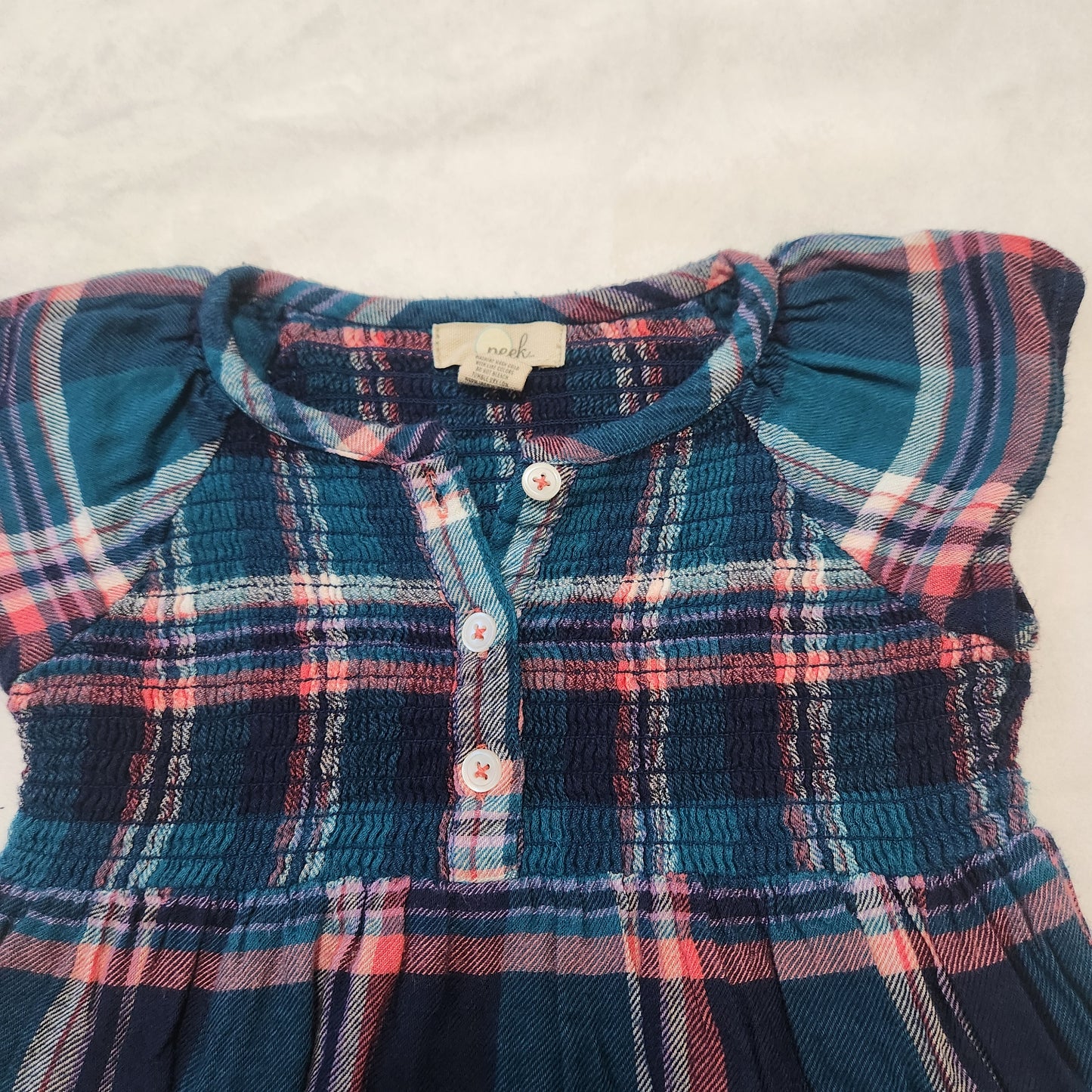 Peek 12-18 Mths Flannel Checkered Pocket Dress