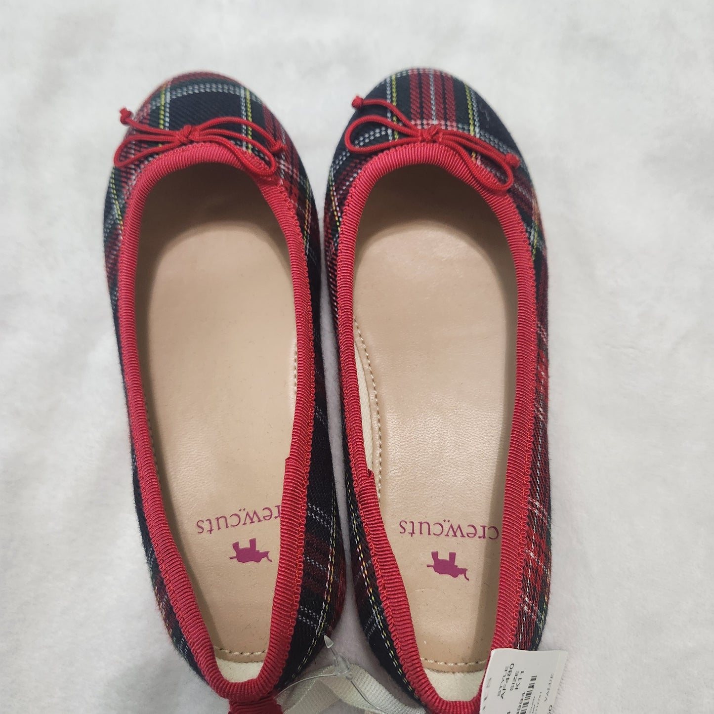 NWT Crewcuts Girls' 11 Tartan Plaid Ballet Flats