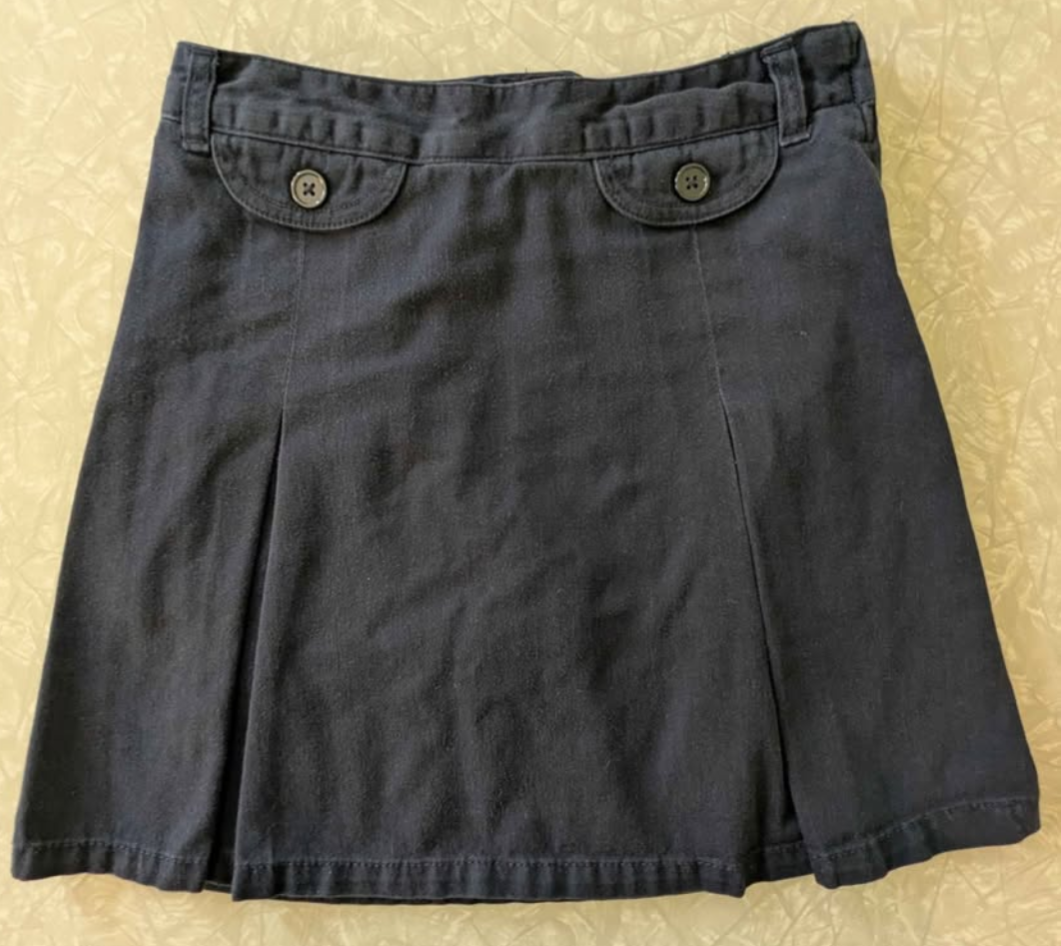 #61 Girls 10 French Toast Navy Blue School Uniform Skirt