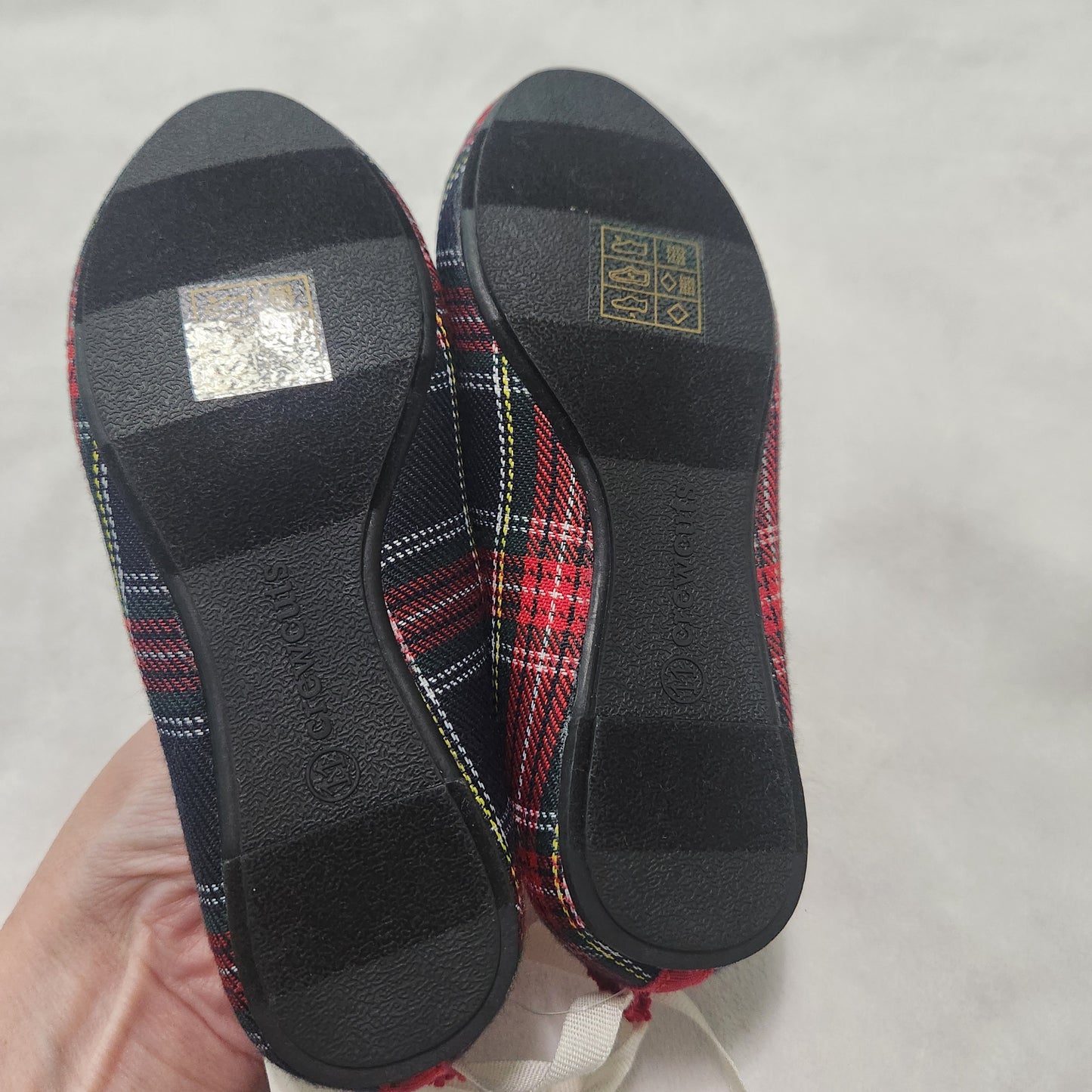 NWT Crewcuts Girls' 11 Tartan Plaid Ballet Flats