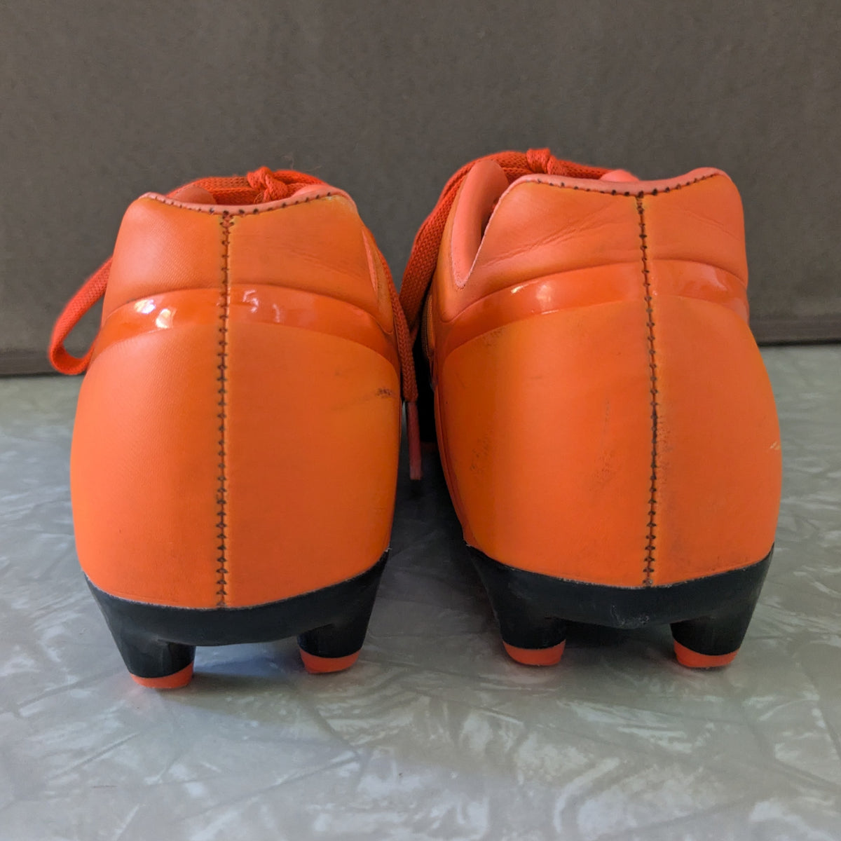 #61 Youth Size 1 Orange/Black Soccer Cleats