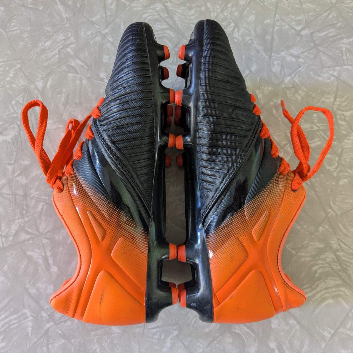 #61 Youth Size 1 Orange/Black Soccer Cleats