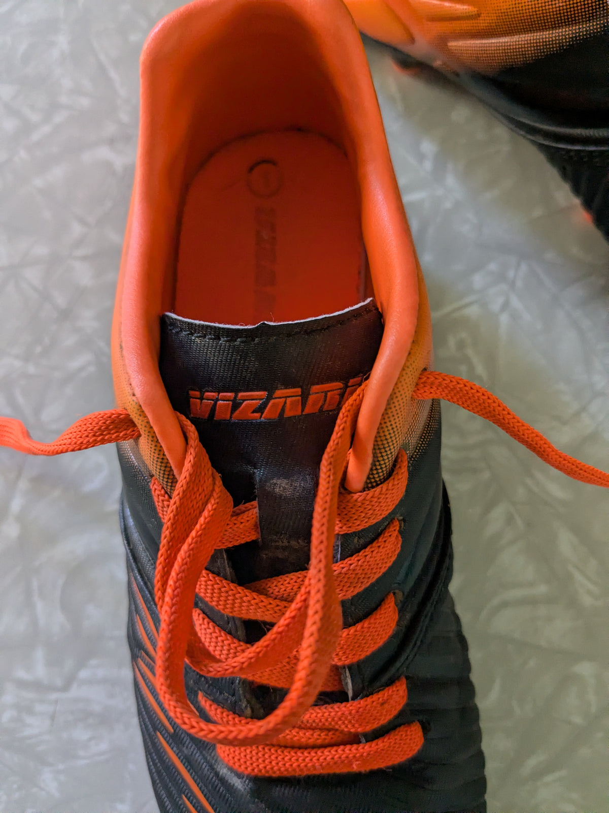 #61 Youth Size 1 Orange/Black Soccer Cleats