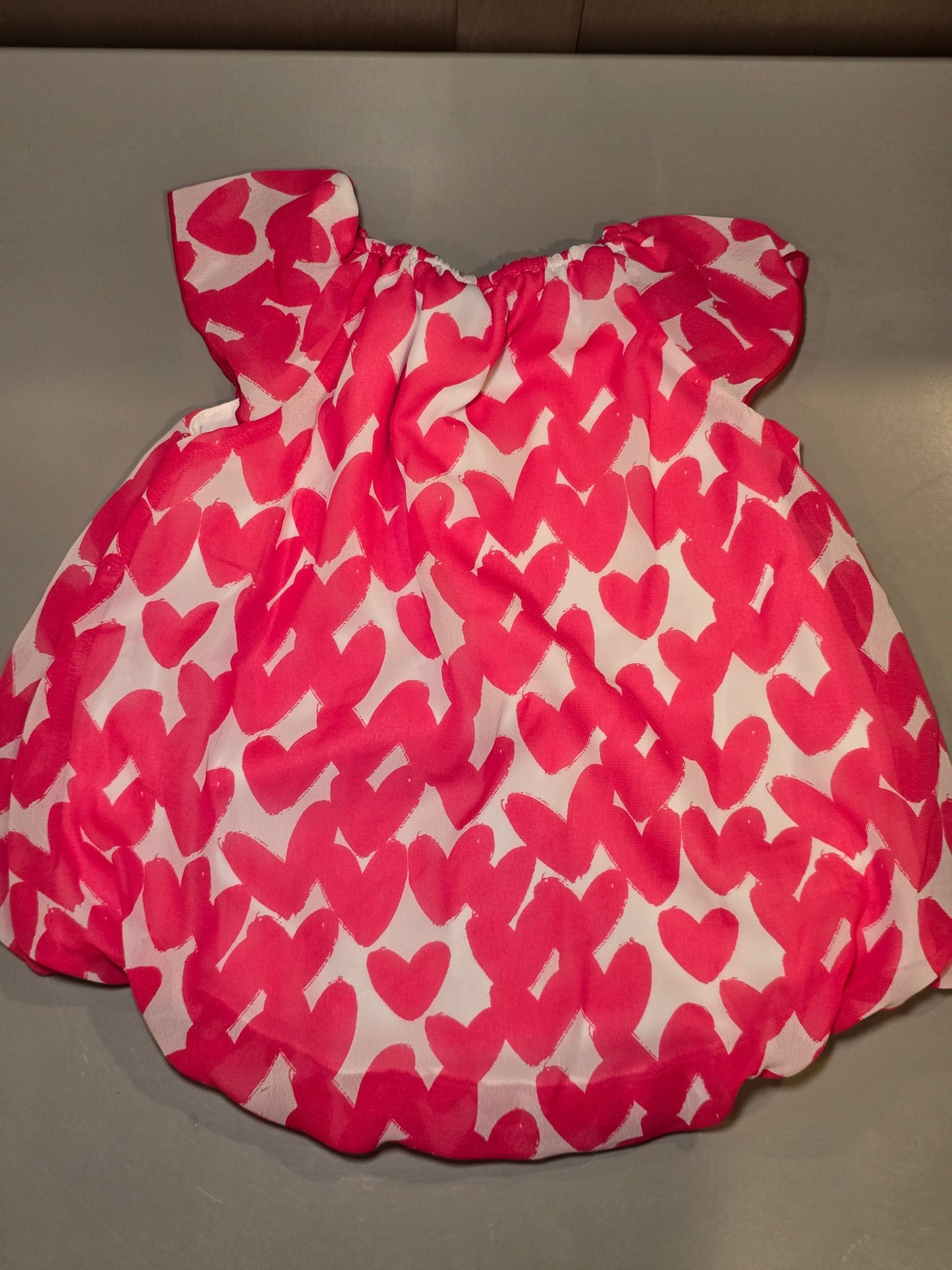 #131 Heart Baby Romper with bow girls size 18M