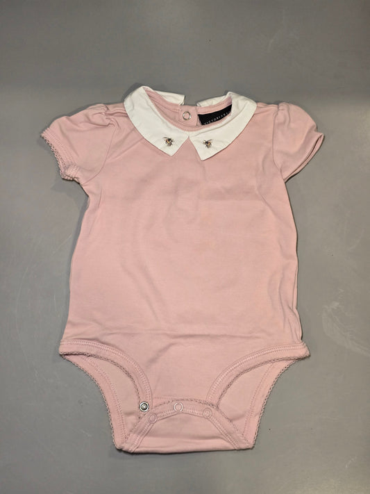 #131 Victoria Beckham for Target pink onesie bee collar girls sz 9M